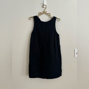 Midi black dress linen